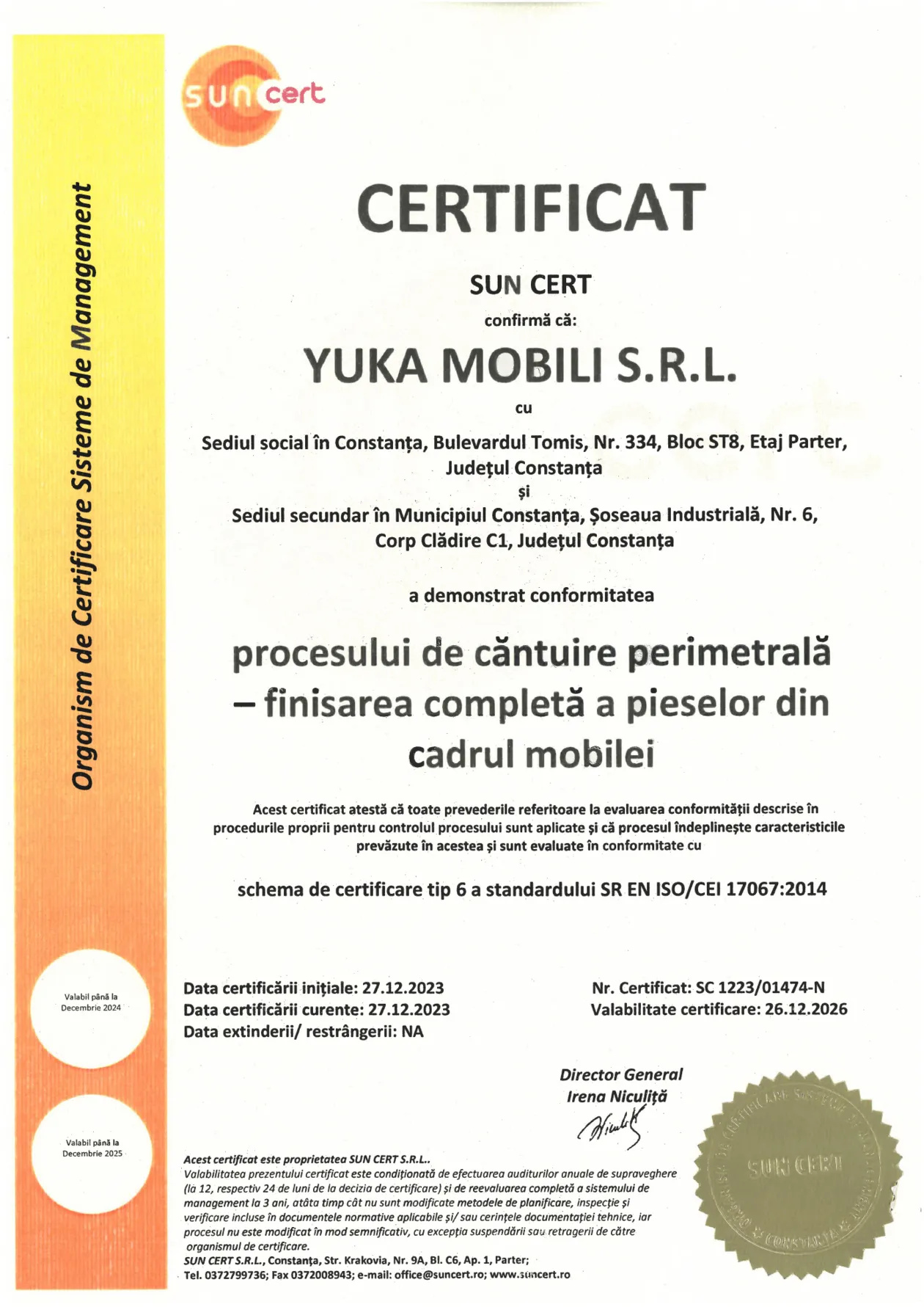 Mobila Bucatarie pe un perete, unita cu Living-Room si Hol, 63m², x H 244cm — Standardul de fabricatie CONFORT